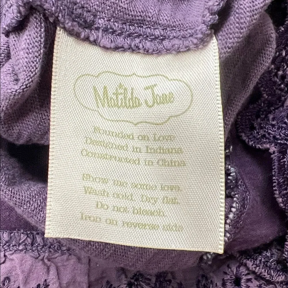 Matilda Jane purple and brown knit wrap top ruffle layer hem dress size 4